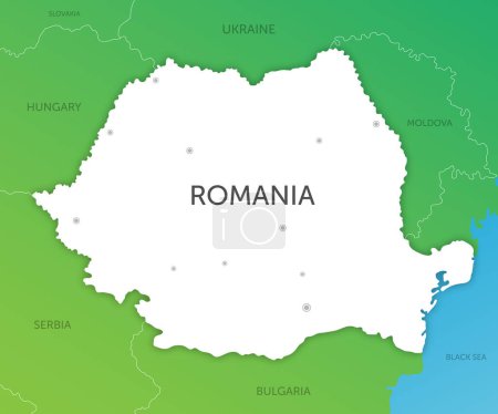 Mapa de color de alta calidad Rumania corte de papel