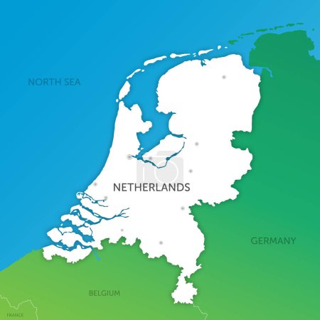 High quality color map Netherlands paper cut