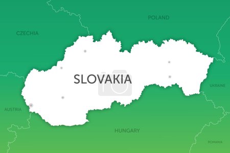Ilustración de Mapa de color de alta calidad Eslovaquia papel de corte - Imagen libre de derechos