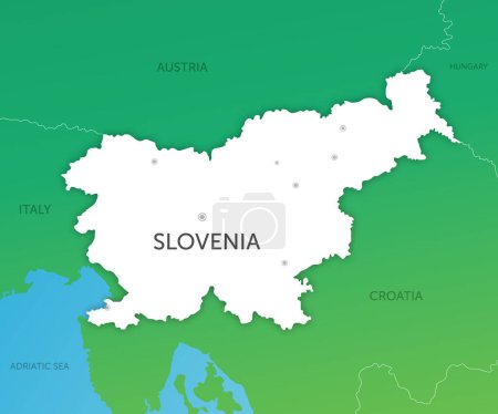 Hochwertige farbige Karte Slowenien Papierschnitt