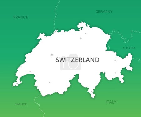 Ilustración de Mapa de colores de alta calidad Suiza papel cortado - Imagen libre de derechos