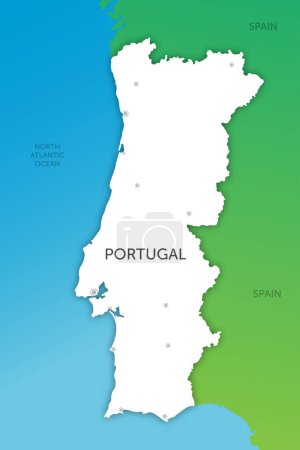 Ilustración de Portugal mapa papel cortado - Imagen libre de derechos