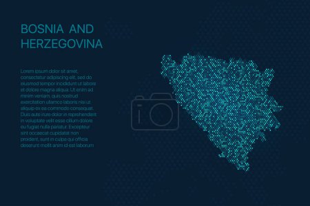 Bosnia And Herzegovina digital pixel map for design