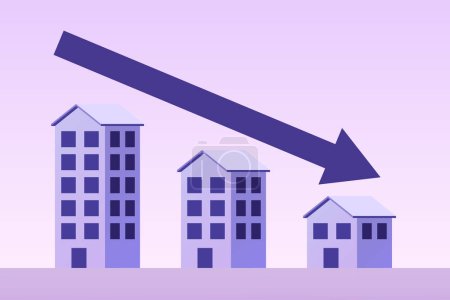 Konzept fallender Hypothekenpreise auf dem Immobilienmarkt
