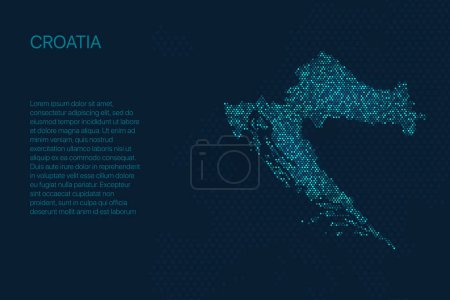 Croatia digital pixel map for design