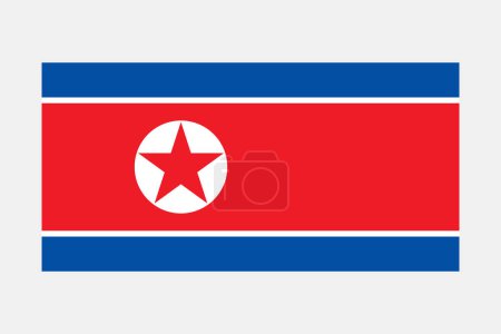 Democratic People's Republic of Korea North Korea flag original color and proportions