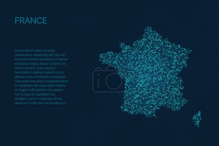 France digital pixel map for design
