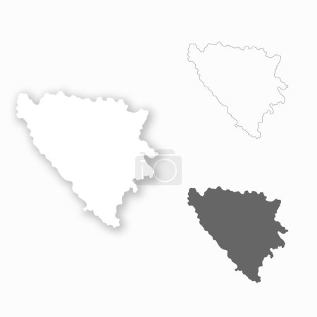 Ilustración de Bosnia y Herzegovina conjunto de mapas para el diseño fácil de editar - Imagen libre de derechos