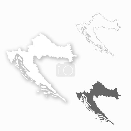 Kroatien-Kartenset für das Design leicht zu bearbeiten