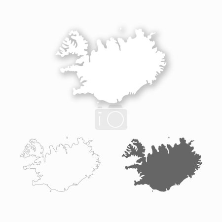 Islandia mapa conjunto para el diseño fácil de editar