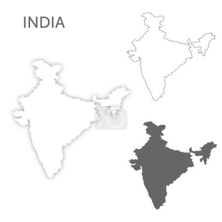 Ilustración de India conjunto de mapas para el diseño fácil de editar - Imagen libre de derechos