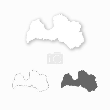 Letonia mapa conjunto de diseño fácil de editar
