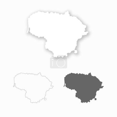 Lituania mapa conjunto para el diseño fácil de editar