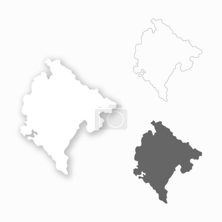 Montenegro conjunto de mapas para el diseño fácil de editar