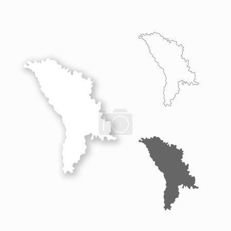 Ilustración de Moldova conjunto de mapas para el diseño fácil de editar - Imagen libre de derechos