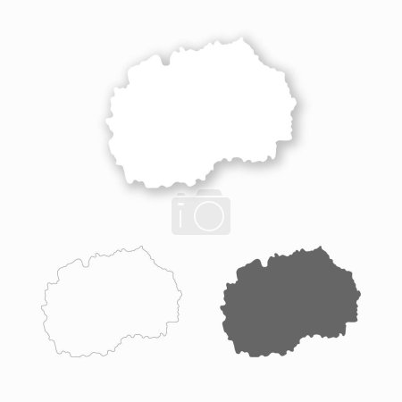 Ilustración de Juego de mapas de Macedonia del Norte para un diseño fácil de editar - Imagen libre de derechos