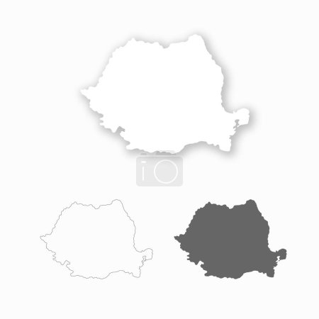 Rumania mapa conjunto para el diseño fácil de editar