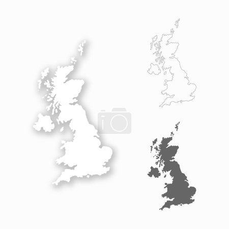 Ilustración de Reino Unido conjunto de mapas para el diseño fácil de editar - Imagen libre de derechos