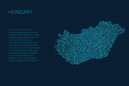 Hungary digital pixel map for design