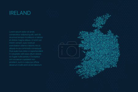 Ireland digital pixel map for design