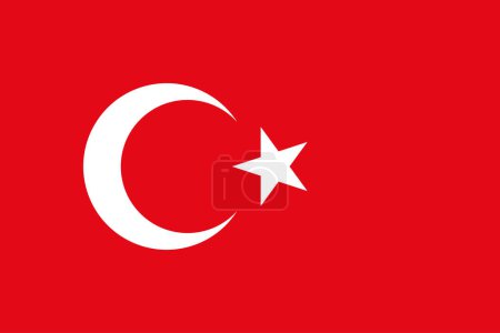 Turkey flag original color and proportions