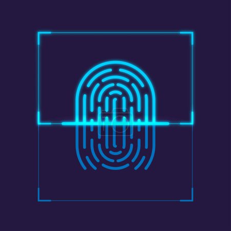 Illustration for Fingerprint scanning security unlock concept - Royalty Free Image
