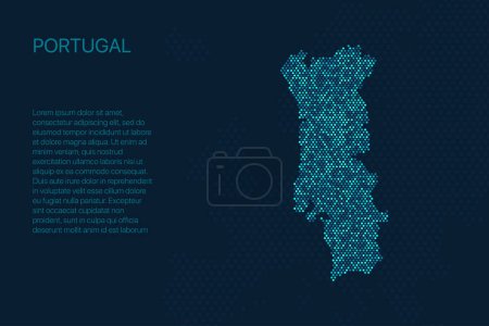 Portugal digital pixel map for design