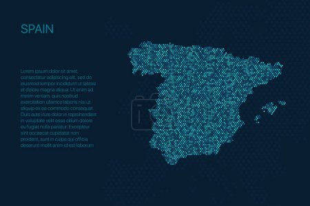 Spain digital pixel map for design