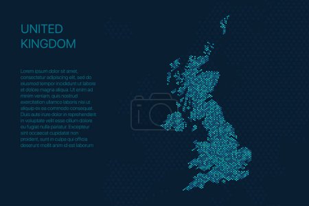 Carte pixel numérique du Royaume-Uni pour le design