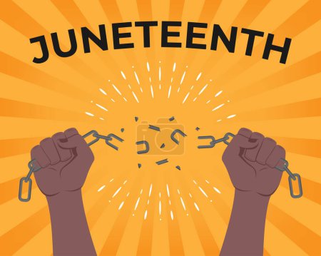 Ilustración de Ilustración plana para el día de celebración juneteenth - Imagen libre de derechos