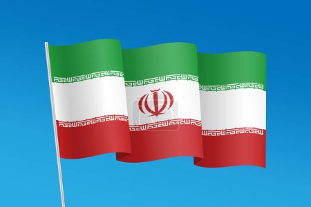 Waving flag Iran colorful picture