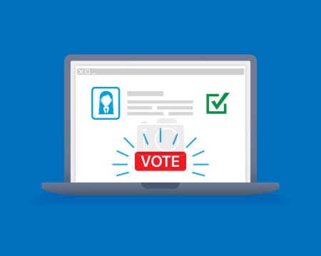 Votación electrónica en línea en un ordenador portátil