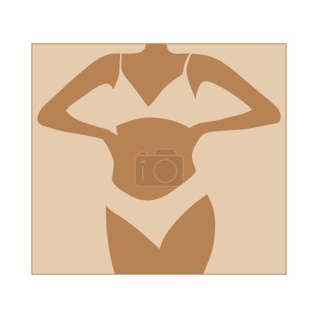 Badeanzug weibliche Silhouette auf dem Hintergrund