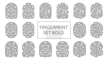 Fingerprint set bold on white background