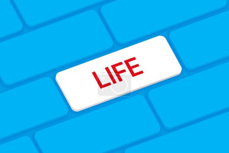 Life word on computer keyboard key