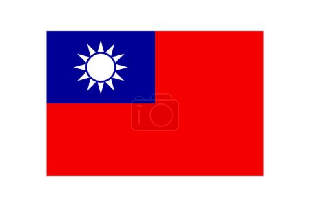 drapeau de la République de Chine Taiwan couleur originale et proportions