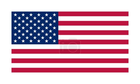 Usa flag on white background