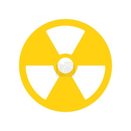 Blanco en señal de peligro de radiación amarilla