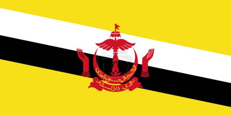 Drapeau Brunei couleur et proportions originales