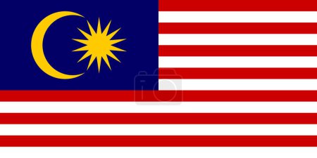 Drapeau Malaisie couleur et proportions originales