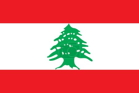 Lebanon flag original color and proportions