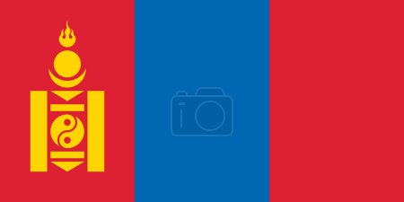Mongolia flag original color and proportions