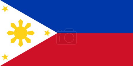 Drapeau Philippines couleur et proportions originales