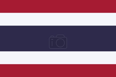 Drapeau Thaïlande couleur et proportions originales