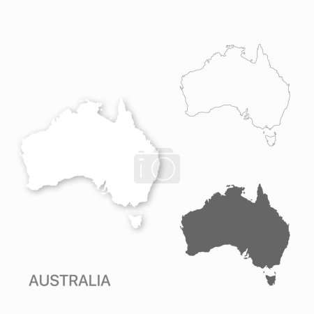Conjunto de mapas de Australia para un diseño fácil de editar