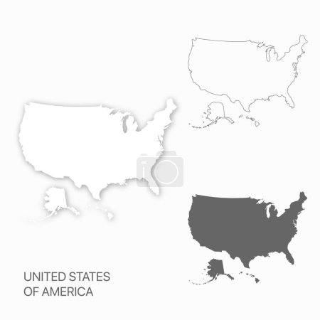 USA map set for design easy to edit