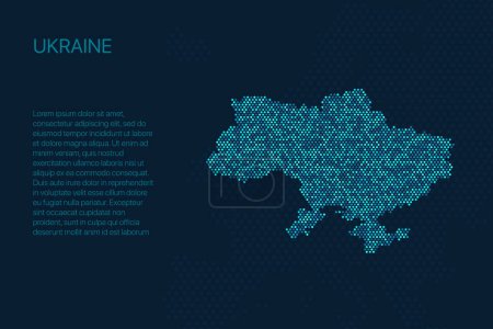 Ukraine digital pixel map for design