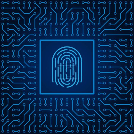Illustration for Fingerprint scanning security unlock concept - Royalty Free Image