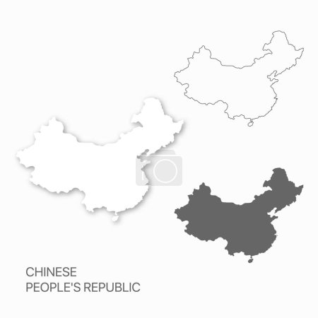 Conjunto de mapas de China para diseño fácil de editar