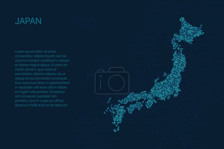 Japan digital pixel map for design
